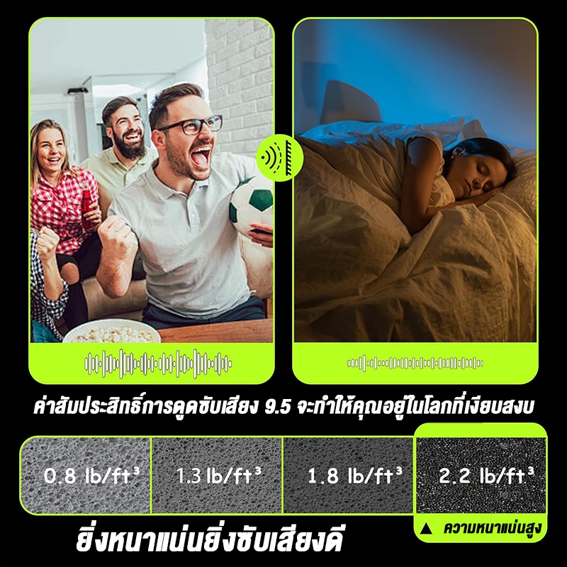 【COD】12 ชิ้นต่อห่อ แผ่นซับเสียง ลายไดมอนด์ 30x30หนา 5cm ฟองน้ำซับเสียง เหมาะสำหรับผนังห้อง แผ่นซับเสียง - รูปที่ 5