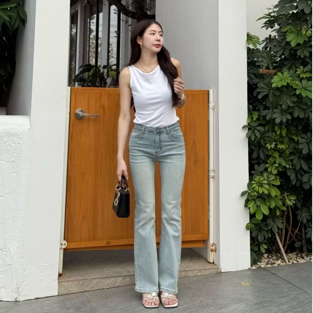 กางเกงยีนส์ขาม้า pploy xs New