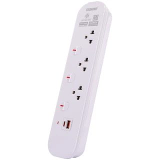 Toshino รางปลั๊ก 3 ช่อง + 1C1A 20W 3 สวิตช์ 3 ม. (16A/3600W) รุ่น JT3UC-3M
