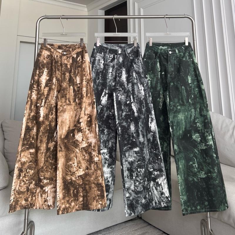 PTJ30296 กางยีนส์ขากระบอกใหญ่ Carpenter Paint PROMTHONG