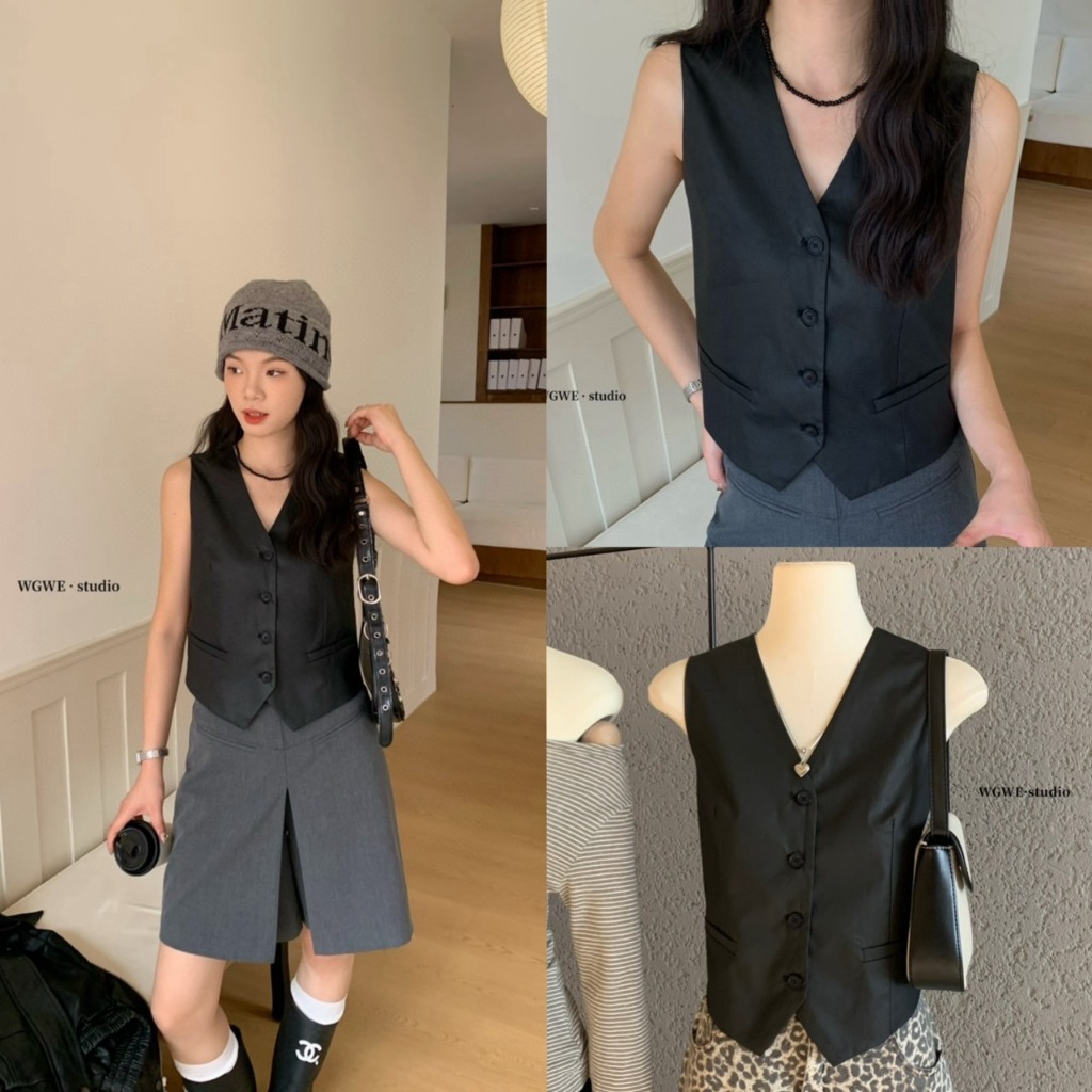 เสื้อกั๊กทรงเบสิครุ่น 7029 TAG WG.WE 🇰🇷🇰🇷