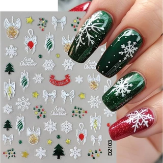 L1.[ไม่มีปก]❄🎄✨สติ๊กเกอร์คริสต์มาส❄❄❄❄ ลายหิมะ Christmas 🎁 แบบมีกาวในตัว สำหรับตกแต่งเล็บ ติดง่าย สวยมาก✨[ร้านไทย]