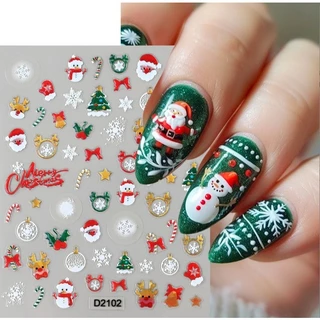 L1.[ไม่มีปก]❄🎄✨สติ๊กเกอร์คริสต์มาส❄❄❄❄ ลายหิมะ Christmas 🎁 แบบมีกาวในตัว สำหรับตกแต่งเล็บ ติดง่าย สวยมาก✨[ร้านไทย]