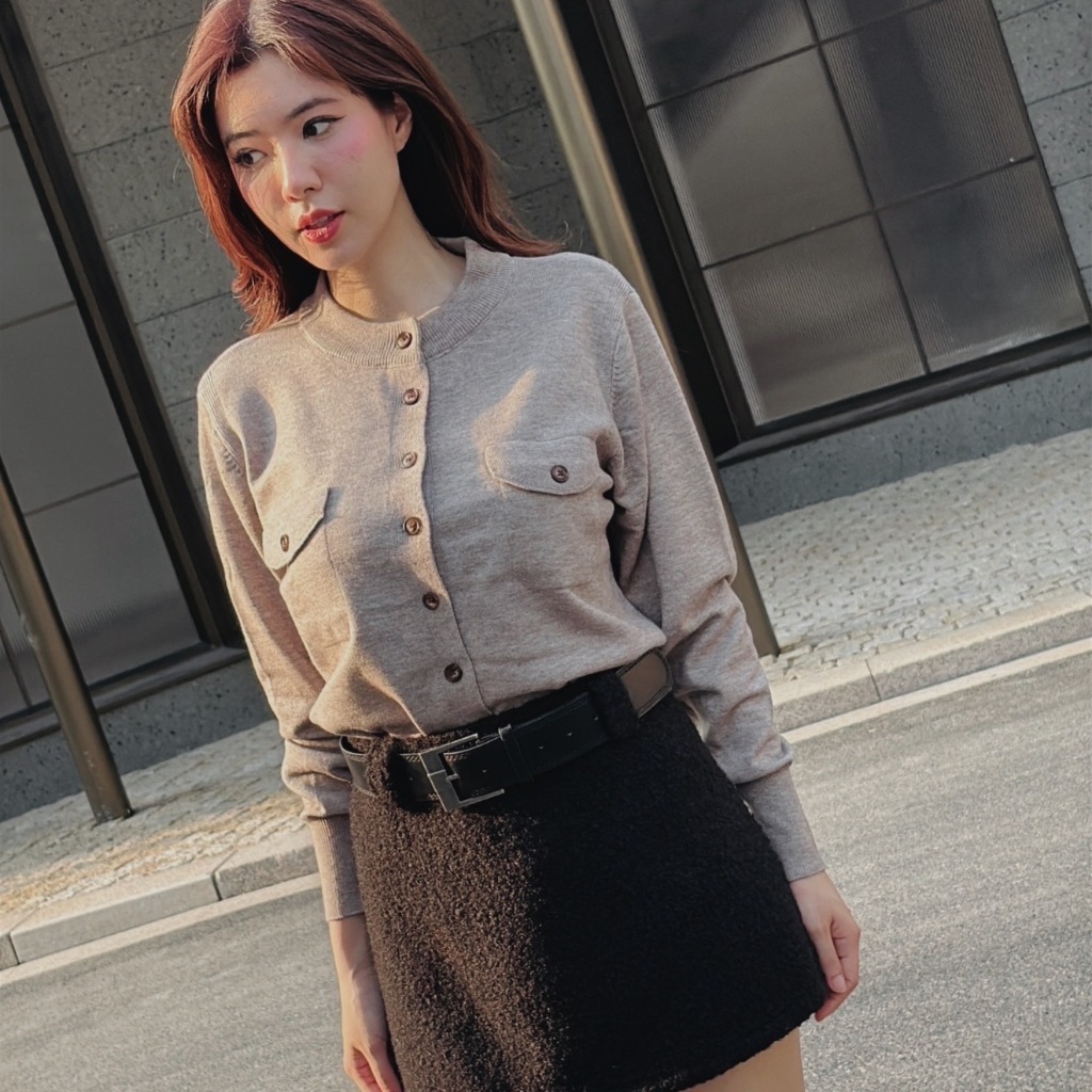 CO1096 เสื้อไหมพรมคาดิแกน COAT OVER