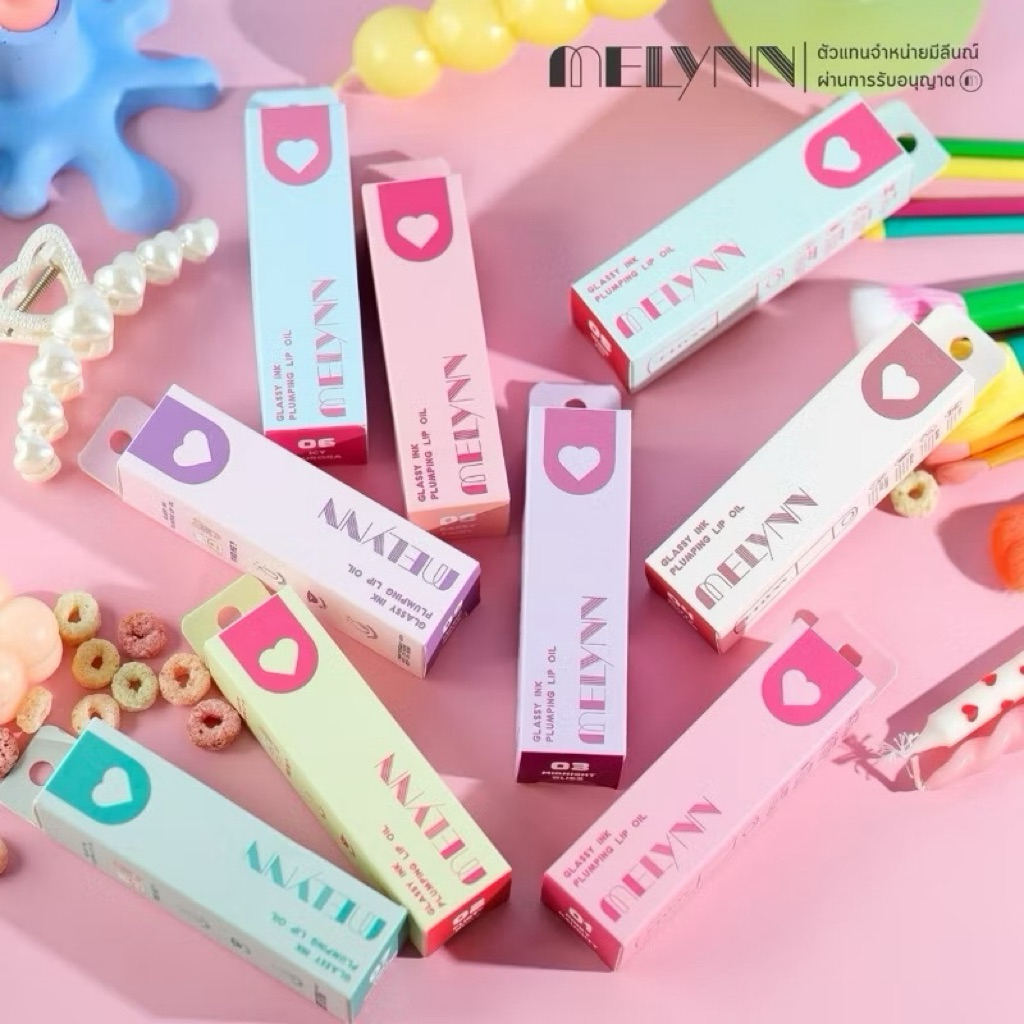 คละสี Melynn Glassy Ink Plumping Lip Oil ลิป ออยล์ ใหม่