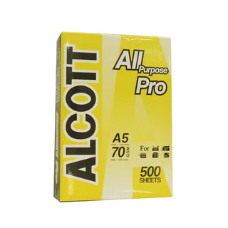 A5 [5 รีม] ALCOTT กระดาษถ่ายเอกสาร A5 70 แกรม บรรจุ 500 แผ่น/รีม