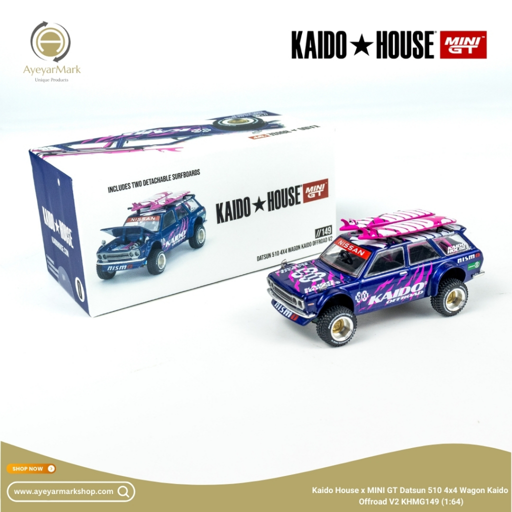 Kaido House x MINI GT Datsun 510 4x4 Wagon Kaido Offroad V2 KHMG149 (1:64)
