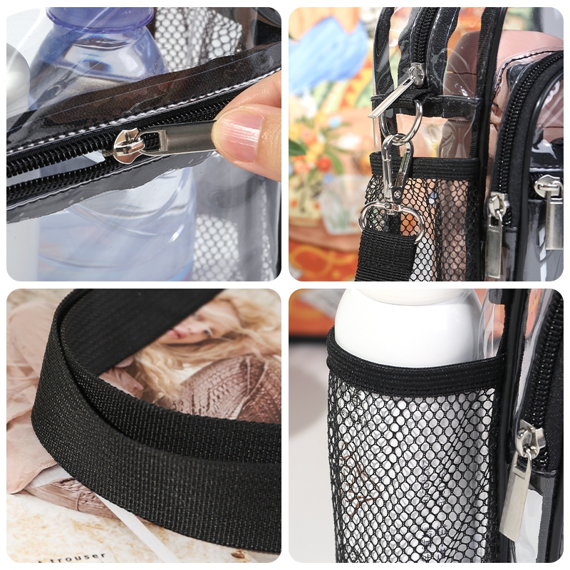 กระเป๋าใส PVC โปร่งใส กันน้ำ กระเป๋าเป้ใบเล็ก สะพายเฉียง พกพาสะดวก ใส่ของได้เยอะ - รูปที่ 4