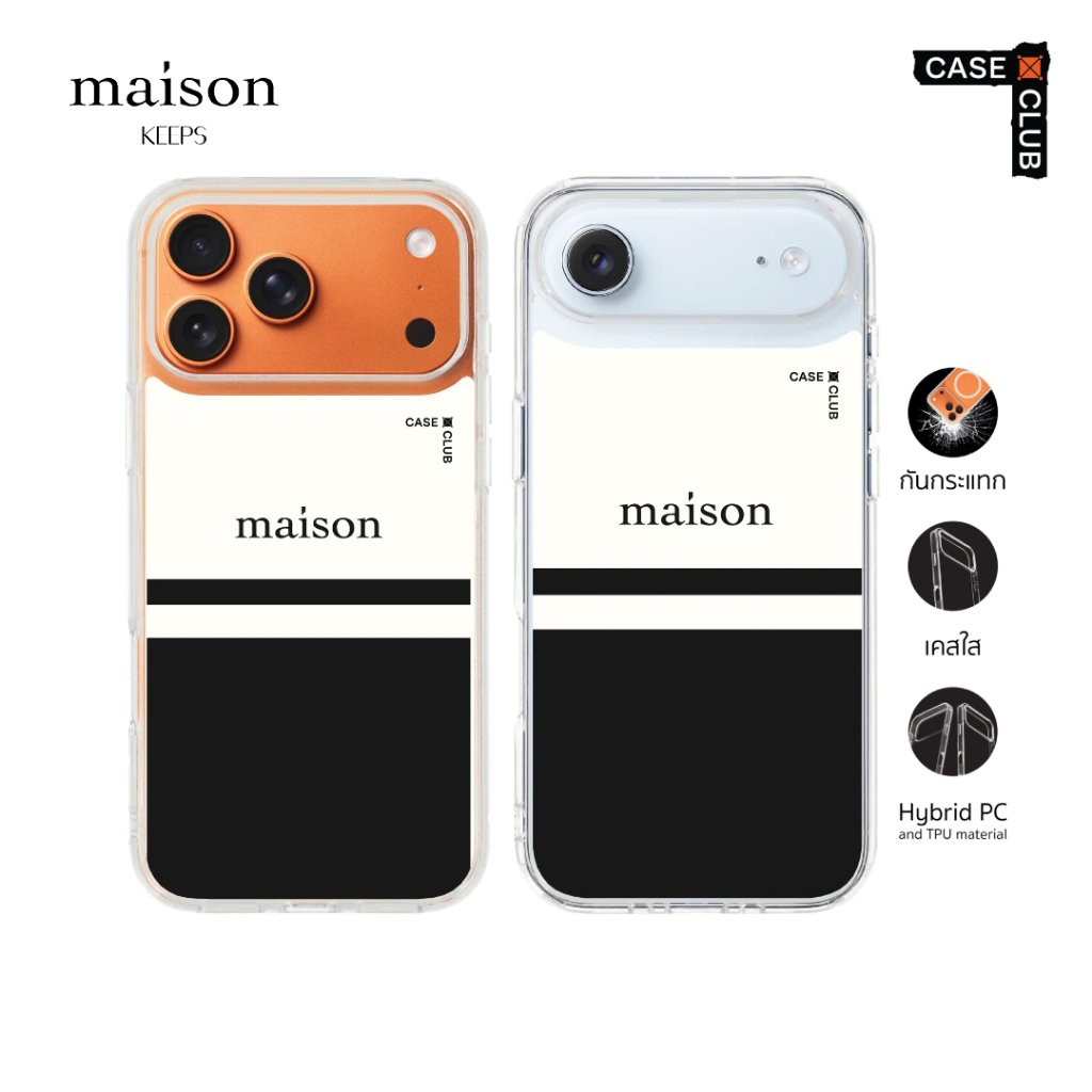 CaseClub เคสไอโฟน เคสโทรศัพท์ เคสใส ลาย maison KEEPS The Pacific maison KEEPS The Pacific สำหรับ i17 Pro Max/i17 Pro