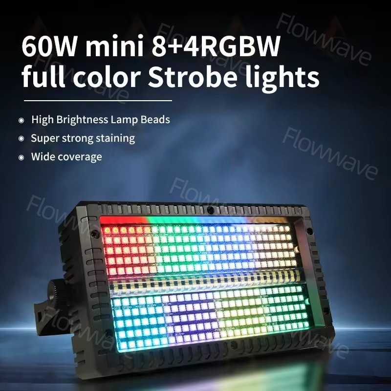 Flowwave ไฟดิสโก้ 288 LED 8+4 RGBW สโตรบ แสงจ้า เอฟเฟกต์กระพริบ เหมาะสำหรับปาร์ตี้ ดีเจ ไฟเวที