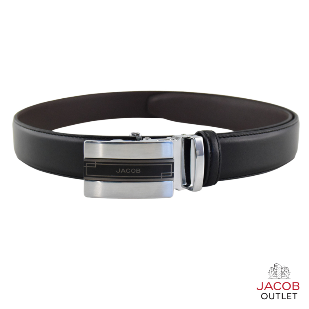 JACOB เข็มขัดหนังเรียบ สีดำ BLACK รุ่น 52218