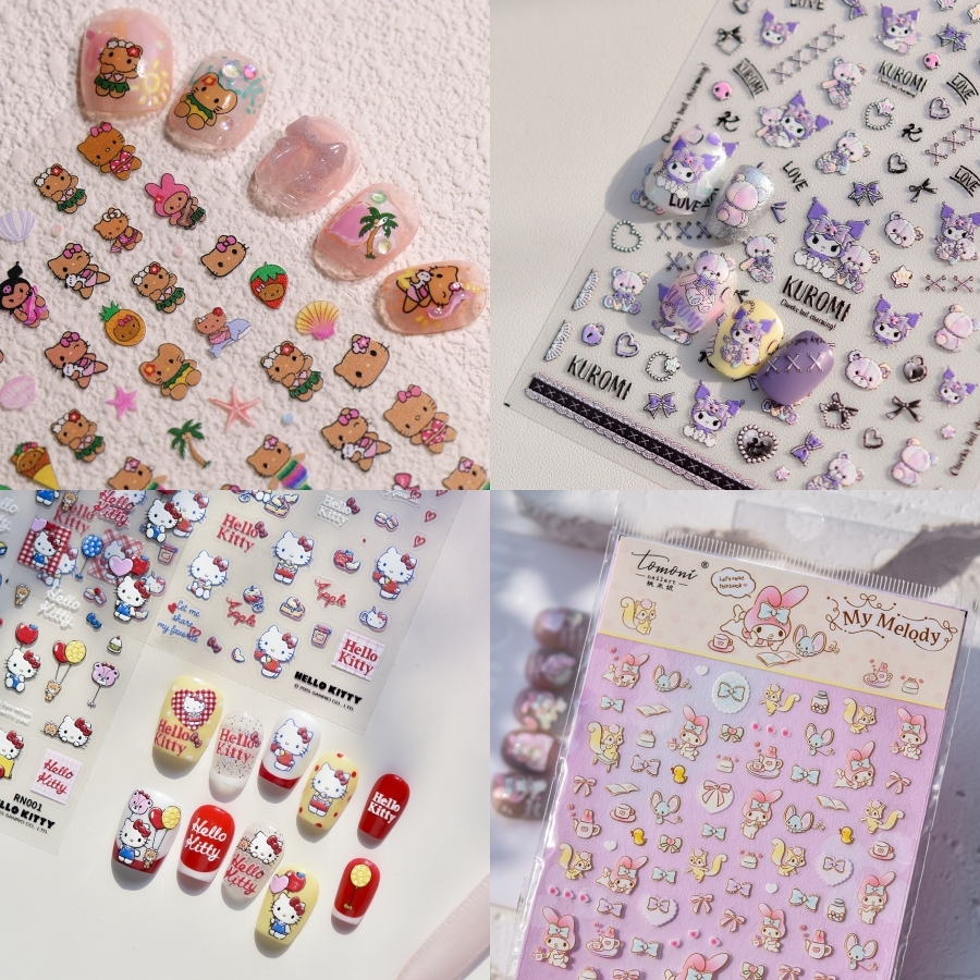 (พร้อมส่ง💅🏻) 𝐭𝐨𝐦𝐨𝐧𝐢 sanrio สติ๊กเกอร์ติดเล็บ มีให้เลือกหลายแบบ