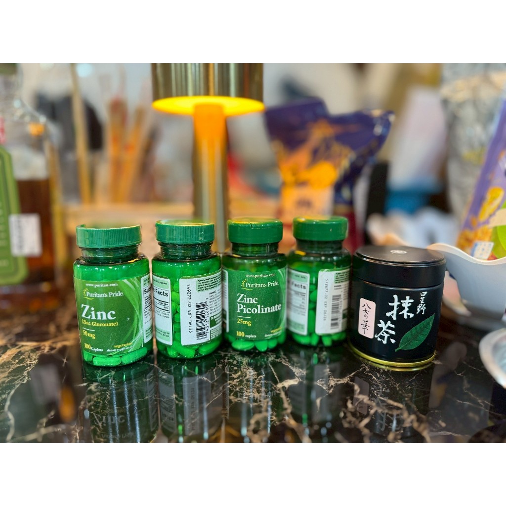 Puritan's Pride ลดปัญหาสิว ฝ้า Zinc Gluconate 25 mg 100 tablets Exp6/25] 25mg มก ปลูกผม