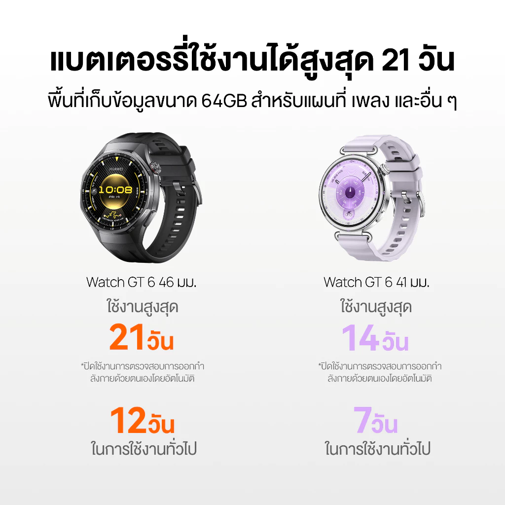[6.30 | โค้ดลด 25%] HUAWEI WATCH GT 6 Series | อุปกรณ์สวมใส่ | โหมดกีฬากลางแจ้งระดับโปร thumbnail 8