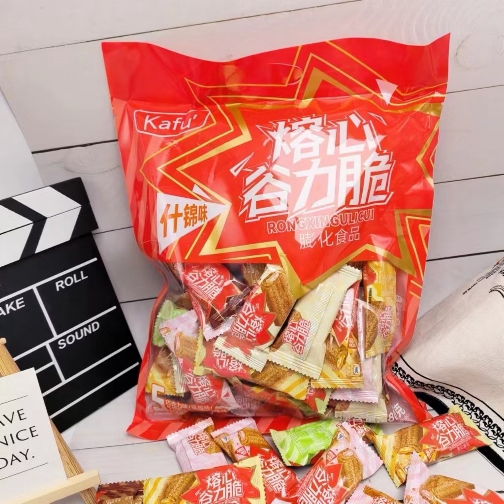 ขนมเวเฟอร์ข้าวสอดไส้ลาวา แบบรวมรส หอม กรอบ อร่อย ขนาด 280 กรัม พร้อมส่งจากกทม.