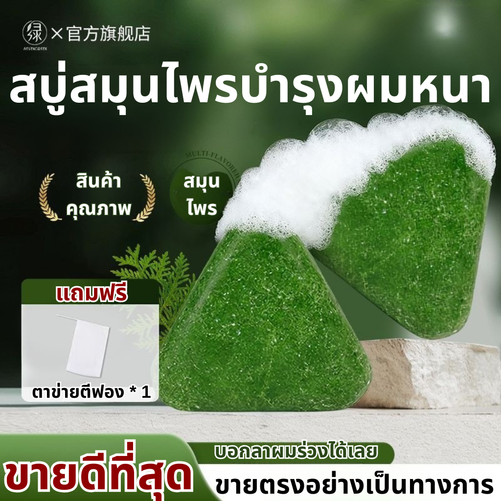 สบู่ Platycladus Orientalis ลดร่วง ลดหงอก ลดคัน รังแค เชื้อราบนหนังศรีษะ ผมหนาดกดำ เร่งยาวสวยเป็นธรรมชาติ 120กรัม