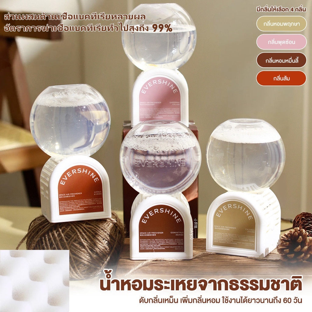 สเปรย์ปรับอากาศอโรมาเธอราพี 360° แบบกระจายกลิ่น สเปรย์ดับกลิ่นห้องน้ำแบบกลับด้าน กลิ่นหอมยาวนาน