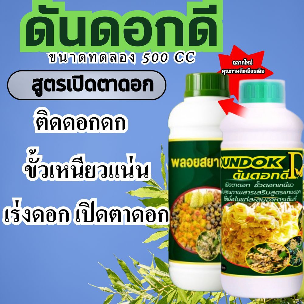 ดันดอกดี ขนาดทดลองใช้ เปิดตาดอก เร่งดอกดก ปุ๋ยเร่งดอก สารเร่งดอก ขั้วเหนียวดอกแน่น
