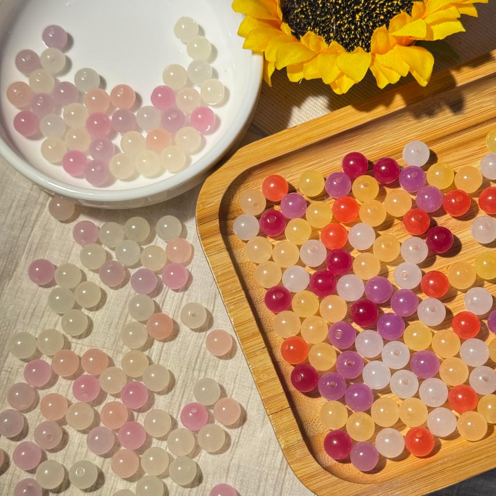 ลูกปัด UV ลูกปัดเปลี่ยนสีได้ ทรงกลม DIY 50 เม็ด