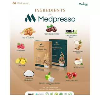 ส่งฟรี **ของแท้-6 กล่อง** กาแฟนมพืช หมอใบเตย MEDPRESSO COFFEE 1 กล่อง10 ซอง มี 2 รสชาติ
