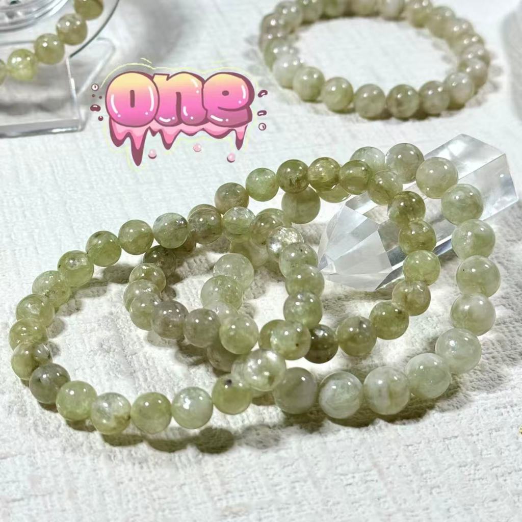 Lepidolite สีเหลือง กำไลหิน หายาก ธรรมชาติ แท้100% สุดยอดความมั่งคั่ง กำไลหิน ลบพลังงานลบหินเสริมดวง