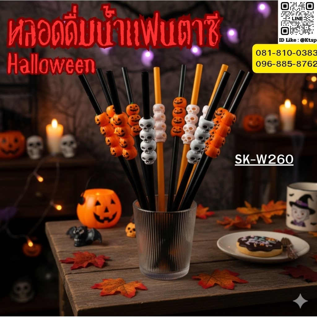 พร้อมส่งในไทย หลอดดื่มน้ำแฟนตาซี หลอด หลอดฮาโลวีน Halloween พร็อพ​ตกแต่งเครื่องดื่ม​ ตกแต่ง เทศกาล ของตกแต่ง ฮาโลวีน
