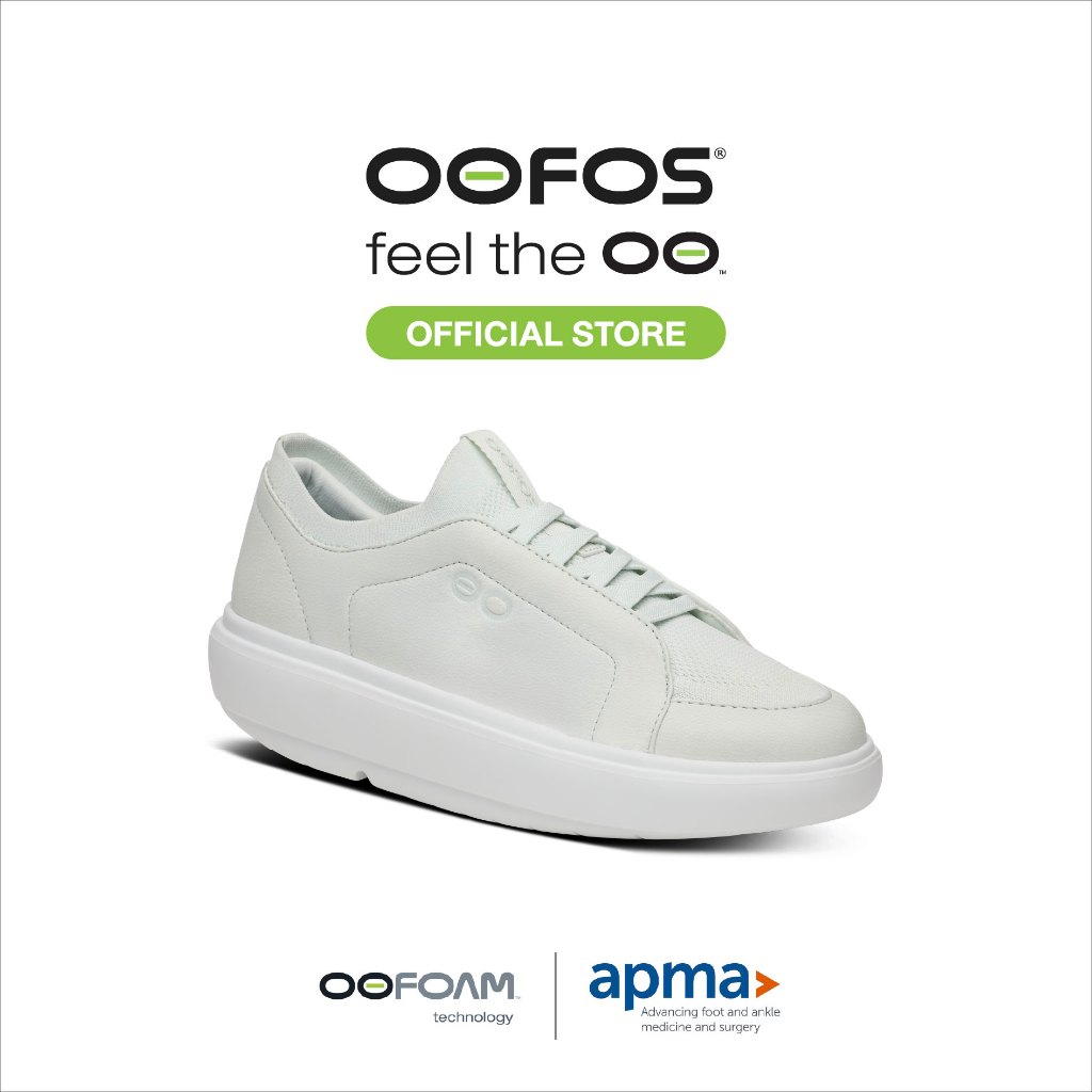 OOFOS - OOmg+ Club White (Womens) - รองเท้าเพื่อการฟื้นฟู