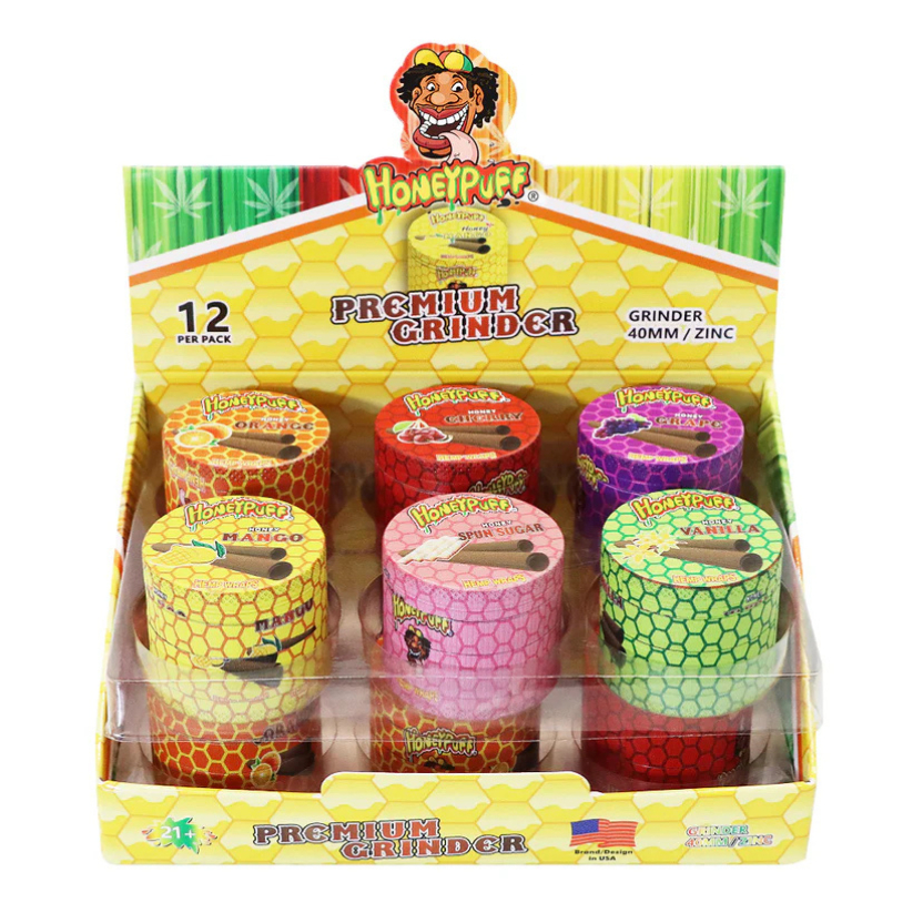 HONEYPUFF Zinc Metal Smoker Grinder 4 Lay Herb Grinder