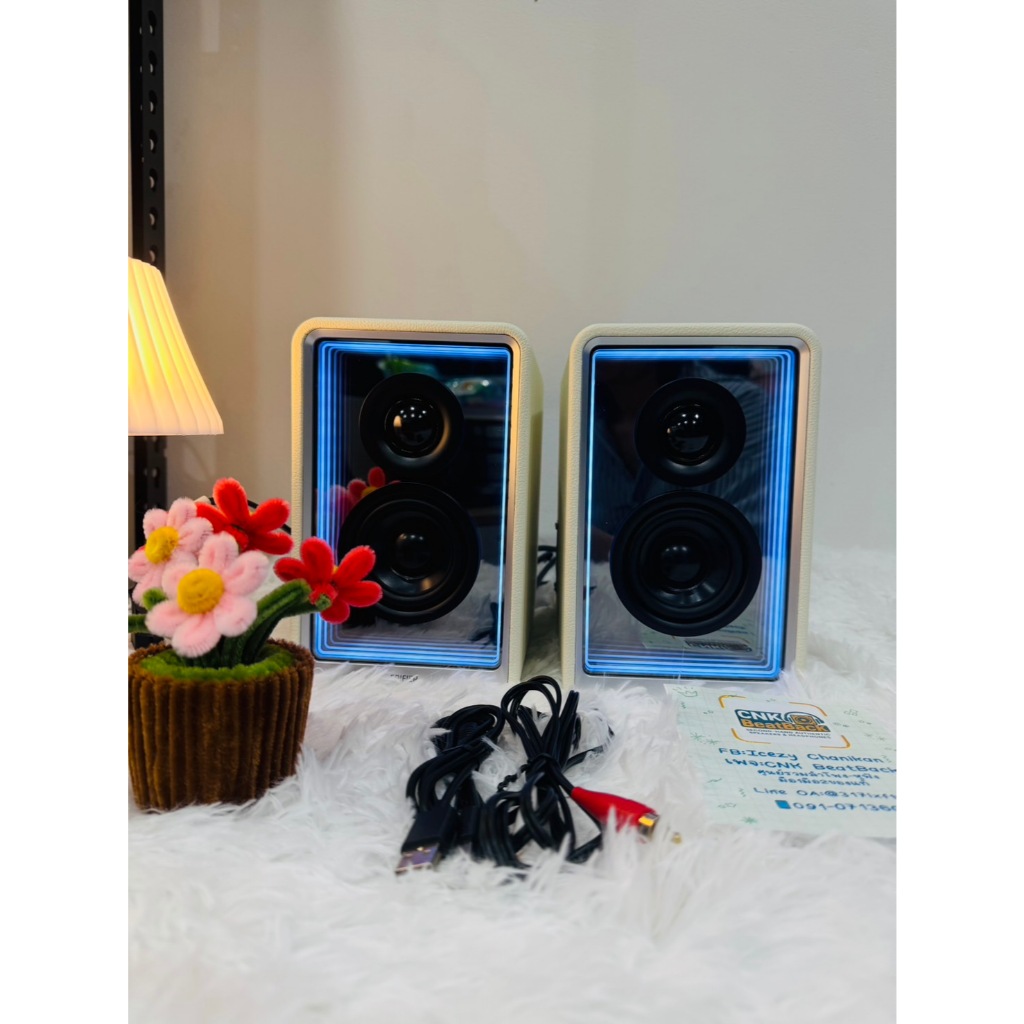 Edifier QR65 มือ2สภาพ99% ประกันศูนย์ไทย ส่งฟรี ส่งจากไทย ขนาดกะทัดรัดมาพร้อมขาตั้ง อุปกรณ์ครบ