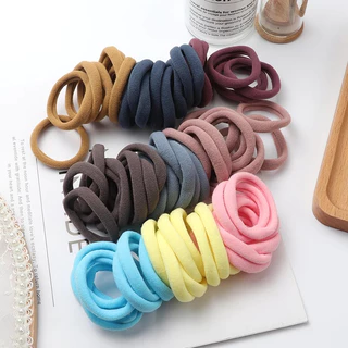 ยางรัดผมแบบยืดหยุ่นสไตล์เกาหลีสีพื้น 50 ชิ้น/เซ็ต เครื่องประดับผมสำหรับผู้หญิง
