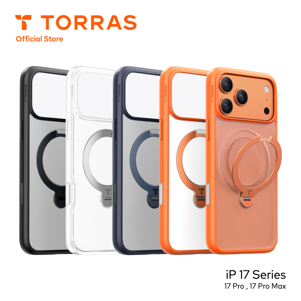 TORRAS เคสกันกระแทก Ostand Spin Series ใช้สำหรับ iPhone 17 Pro / 17 Pro Max ขาตั้ง Infinite Pivot 360