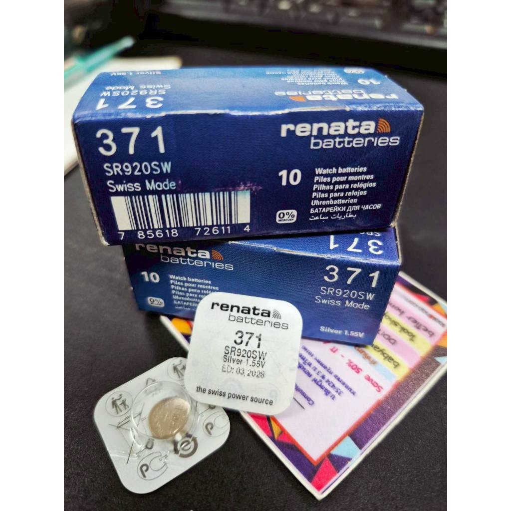 Renata 371 SR920SW Batteries - 1.55V Silver Oxide 371 Watch Battery ถ่านนาฬิกา