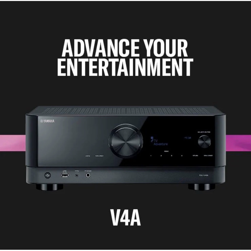 YAMAHA RX-V4A AV Receiver 5.2 แชนแนล มี CINEMA DSP 3D แแถมฟรี สายเคเบิล HDMI Wireworld RAH48 ยาว 1 เ