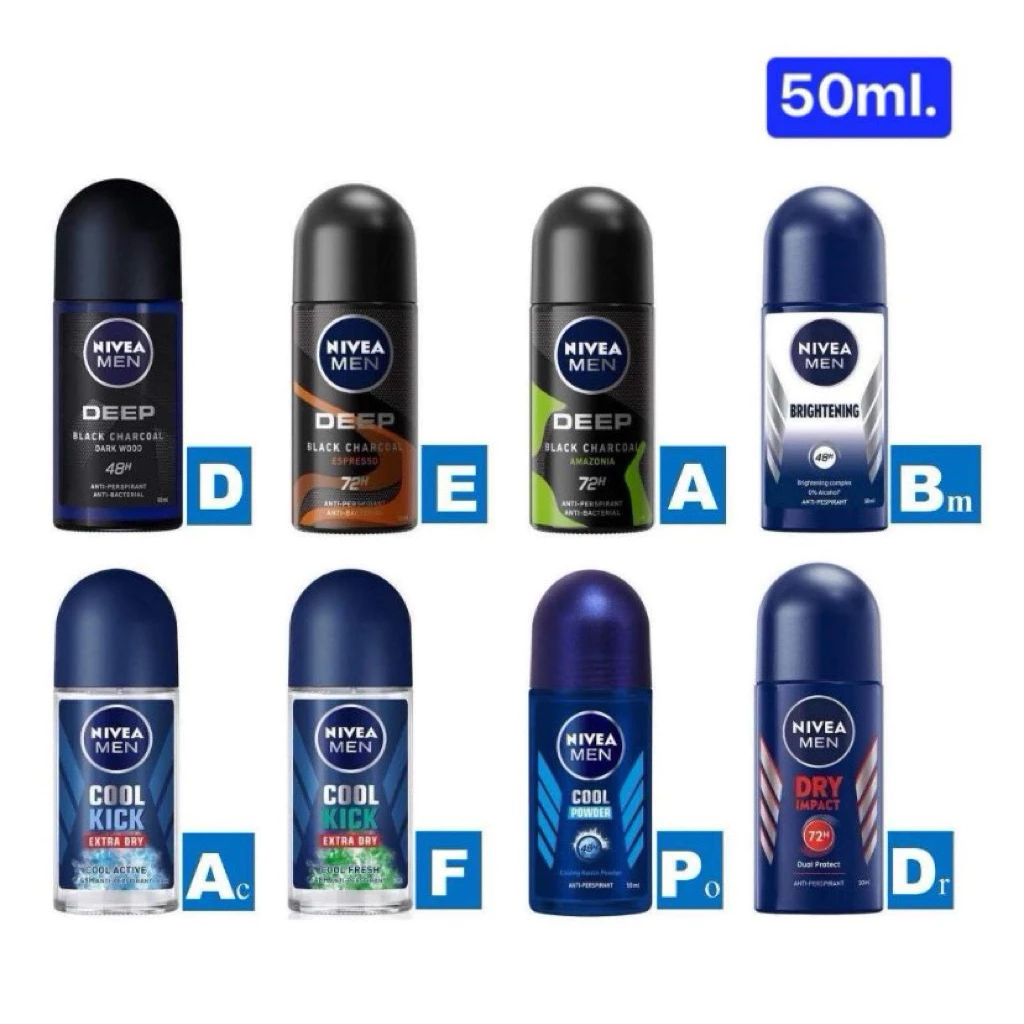 ถูกที่สุด🎉 (ขวดใหญ่) นีเวีย เมน โรลออนระงับกลิ่นกาย สำหรับผู้ชาย Nivea Men Roll on 50ml.