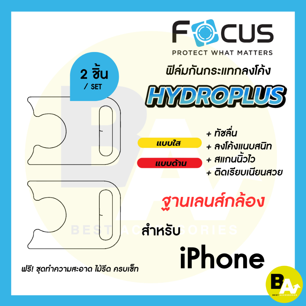 Focus Hydroplus ฟิล์มไฮโดรเจล โฟกัส ฐานเลนส์กล้อง สำหรับ iPhone 17 Pro 17 Pro Max แบบใส แบบด้าน