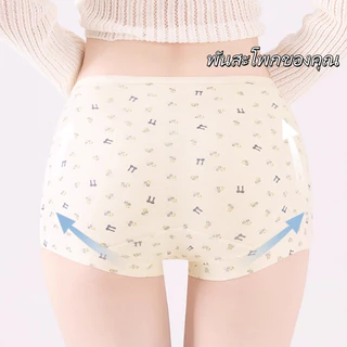 กางเกงบ็อกเซอร์ผู้หญิง ผ้าคอตตอน กันโป๊ ไซส์ M-2XL ปลายขายางยืด ไม่ม้วนงอ เป้ายาวป้องกันแบคทีเรีย ลายดอกไม้จุด cute