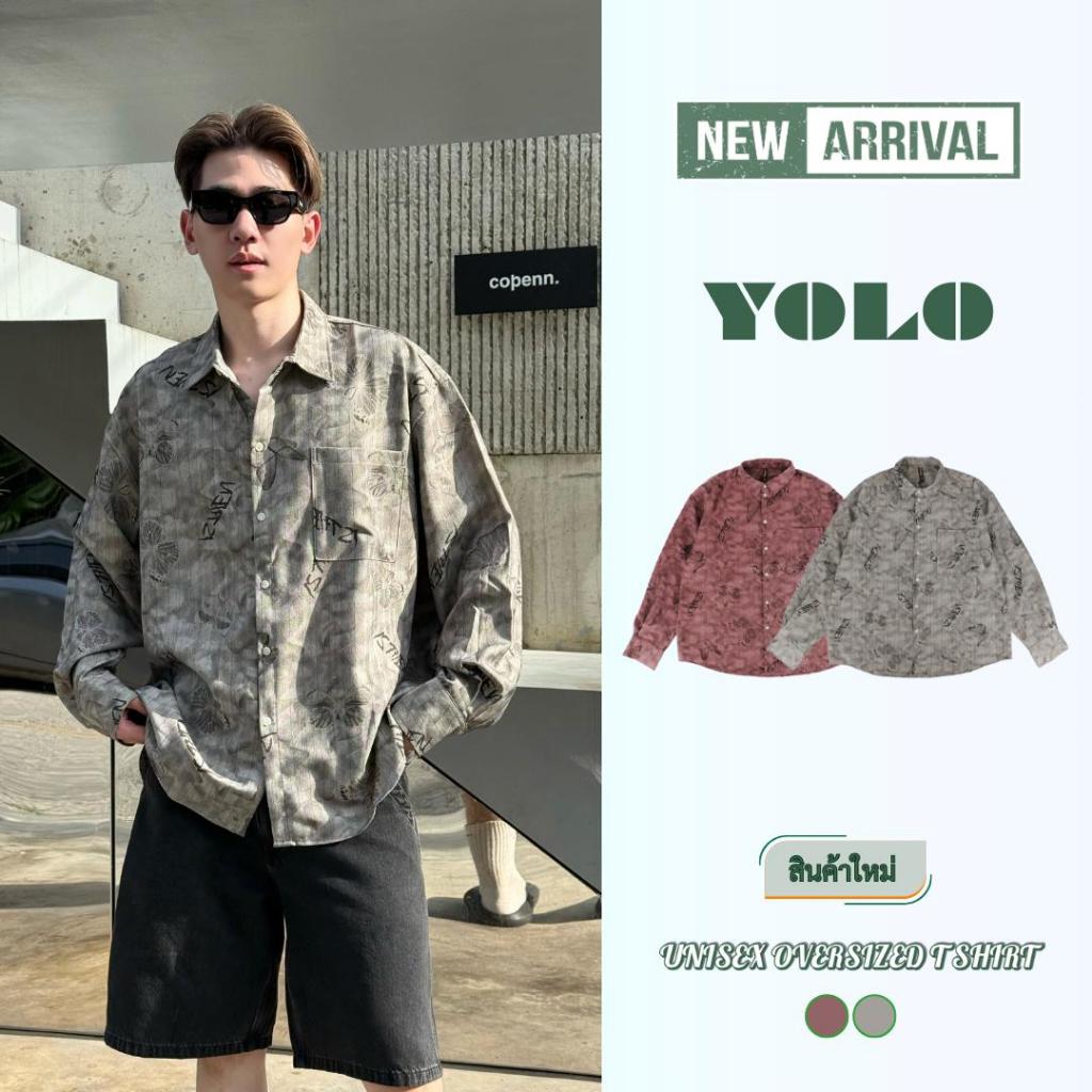 YOLO เสื้อเชิ้ต OVERSIZE แขนยาวสีพื้นพลาสเทล เสื้อเชิ้ตสไตล์เกาหลี ใส่สบาย บางเบา ไม่ร้อน  สีพื้นY31008