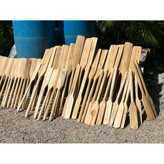 ไม้พาย กวนขนม /พายเรือ ไม้สักแข็งแรง ราคาถูก สะอาดผิวเรียบ เ…