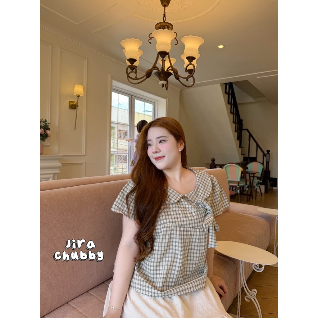 Etta Top - เสื้อสก็อตคอบัว สาวอวบ ไซส์ใหญ่ มี 4 สี ฟรีไซส์ อก 38-50 นิ้ว เสื้ออกใหญ่ พลัสไซส์