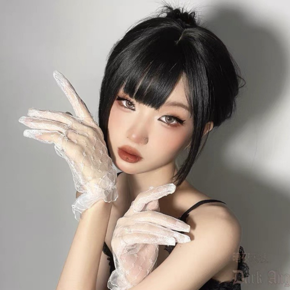 🔮 ลูกไม้ ถุงมือเจ้าสาว ถุงมือซีทรู 🔮 SET CC-003 พร้อมส่งจากไทย - รูปที่ 3