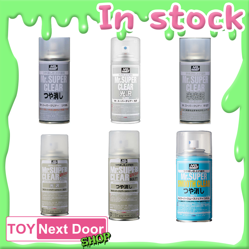 MR.SUPER CLEAR B513 GLOSS, B514 MATT, B516 SEMI-GLOSS, B522 UV CUT GLOSS, B523 UV CUT MATT, B530 SMOOTHCLEAR