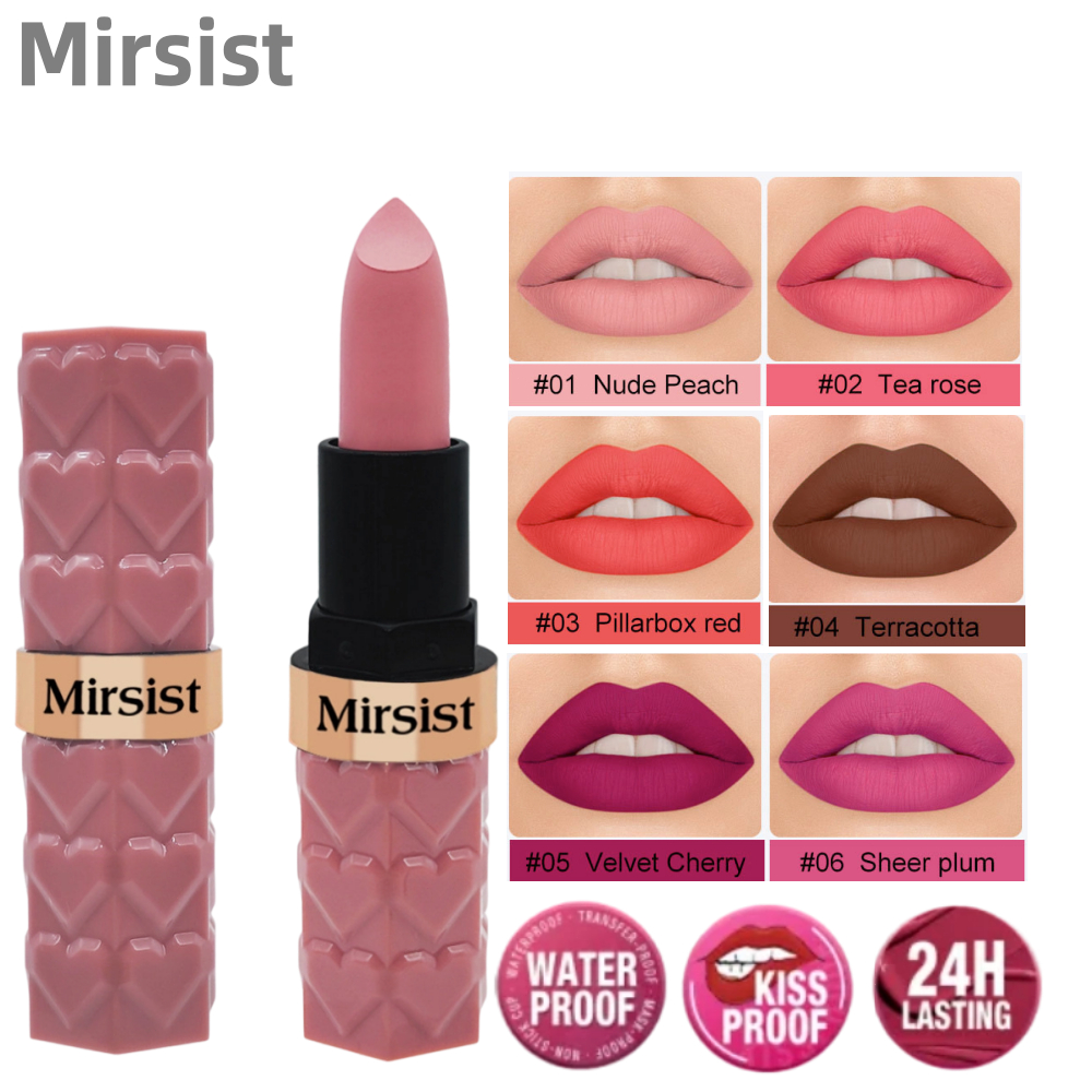 Mirsist ลิปสติกเนื้อแมตต์ กันน้ำ มอบความชุ่มชื้น เรียบเนียน ลิปทินท์ แต่งหน้าติดทนนาน ลิปทินท์กันน้ำ 24 ชั่วโมง ลิปกลอส