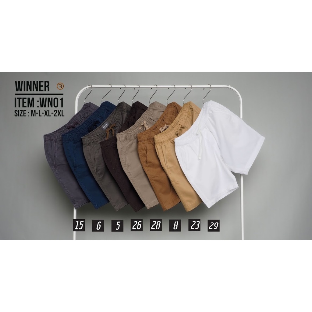 ⚡GW⚡Winner01 รวมรุ่นกางเกงขาสั้นยอดฮิต เอวยืด ยาว 18-19.5 นิ้ว ไซส์ 30-36 Goodwin Brand