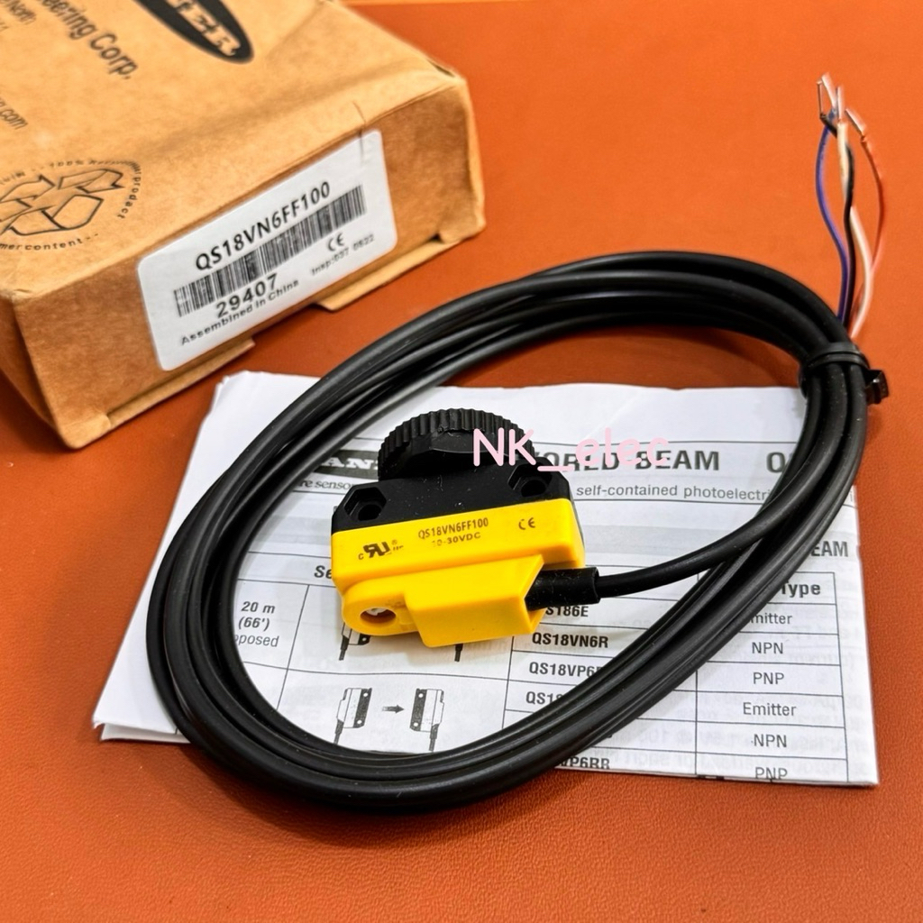 QS18VN6FF100 Photo Electric Sensor ชนิด NPN-NO/NC 4 สาย พร้อมส่ง🇹🇭