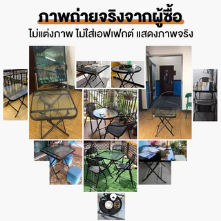 Owens💥โต๊ะพับ โต๊ะกินข้าว 60*60*68CM โต๊ะกระจก กลม/สี่เหลี่ยม พกพาได้ ห้องนั่งเล่น ระเบียง กลางแจ้ง แข็งแรงทนทาน