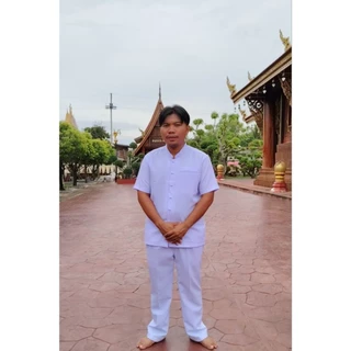 ชุดขาวโอ​โม่​คอจีนชาย​ แขนยาว&สั้น ผ้า​อ๊อก​ฟอร์ด​