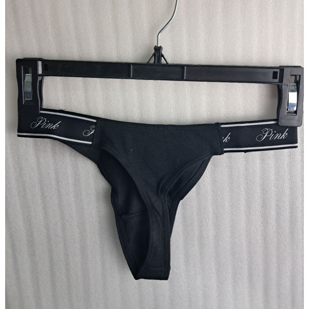 วิคเตอเรีย ( PINK )Logo Cotton Shine High-Leg Thong Panty