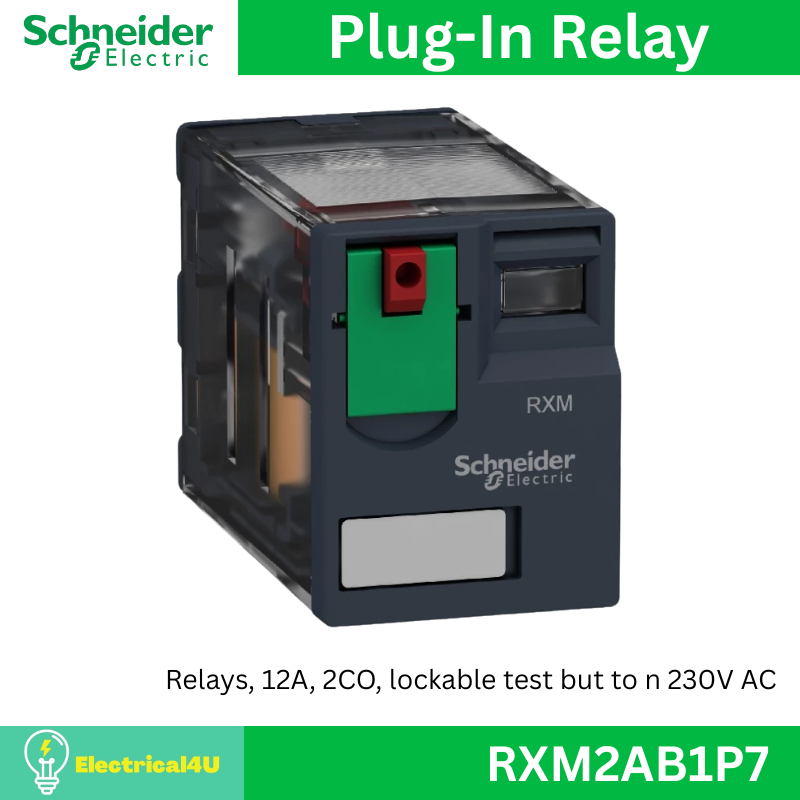 Schneider Electric RXM2AB1P7 Plug-In Relay รีเลย์ 2 คอนแทค 12A 230VAC
