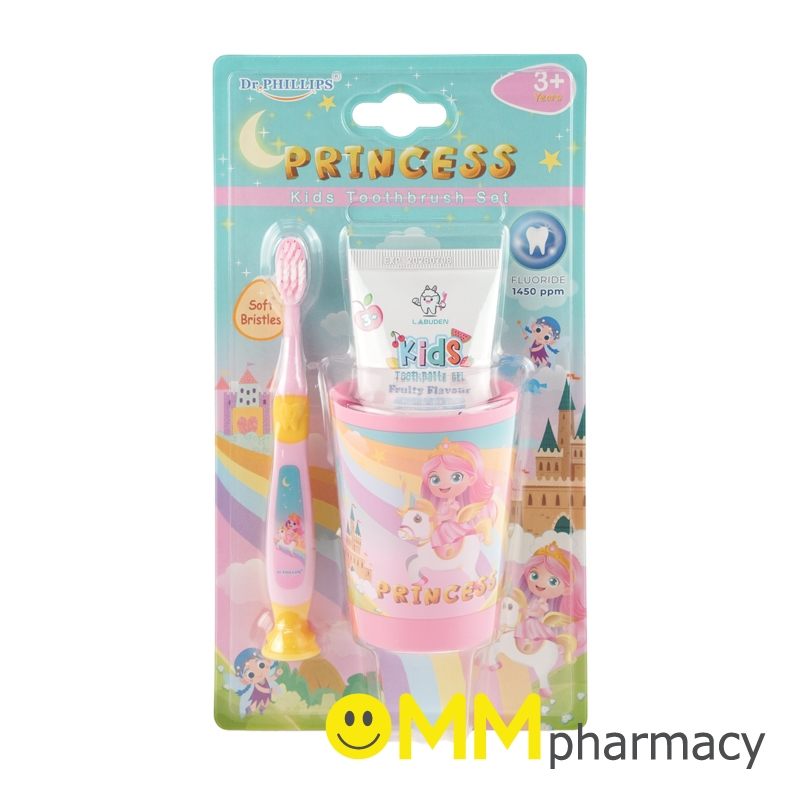 ชุดแปรงสีฟันเจ้าหญิง +แก้วบ้วนปาก+ยาสีฟัน 50ML.(กลิ่นฟรุตตี้)