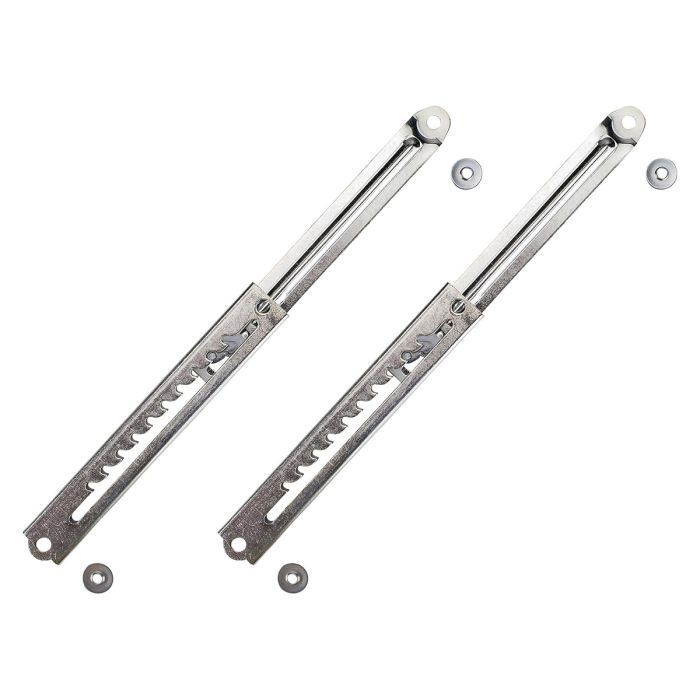 ขาตั้งแบบปรับได้ 10 ระดับ รางสไลด์ปรับระดับชุบซิงค์ Ten Stops Zinc Adjustable Ratchet Stays PENN-ELCOM